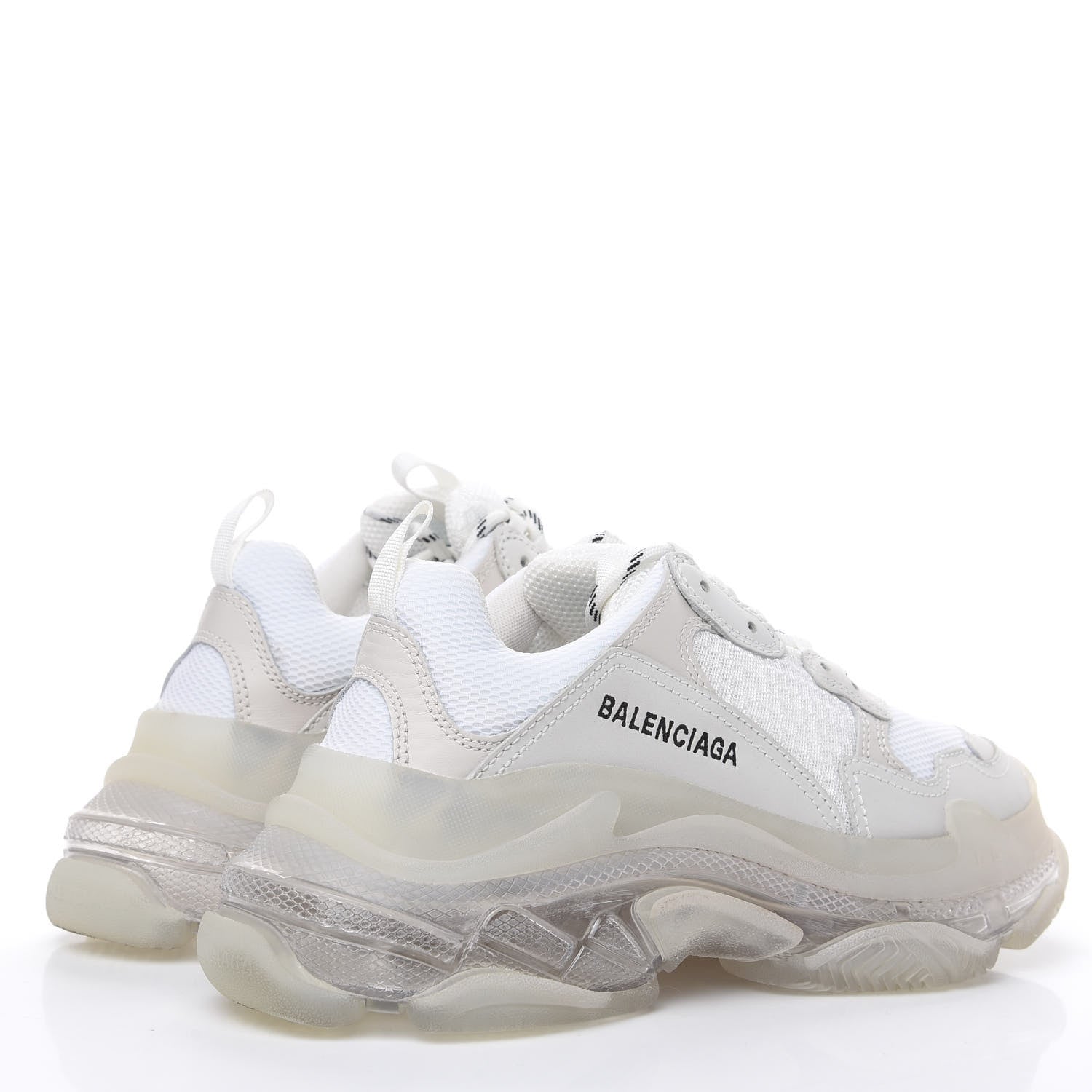 Balenciaga Fabric Mesh Clear Sole Womens Triple S Sneakers 39 White 4 of 8