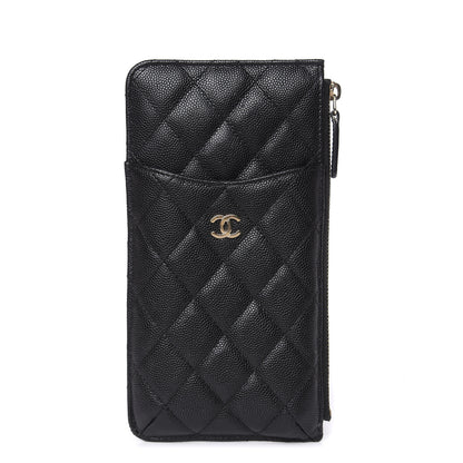 Chanel Caviar Quilted Classic Flat Wallet Pouch Black 1 of 9