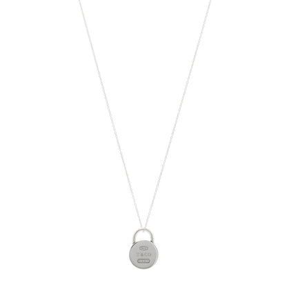 Tiffany Sterling Silver 1837 Round Lock Charm Pendant Necklace 1 of 5