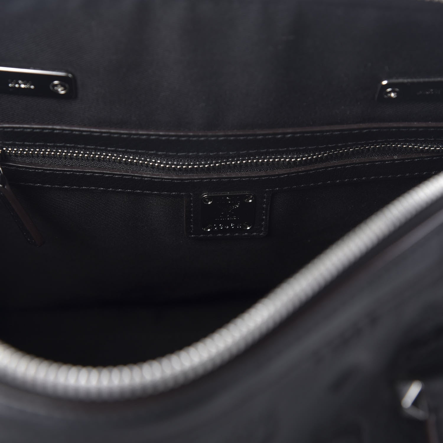 MCM Calfskin Ottomar Monogram Essential Boston Bag Black 6 of 9