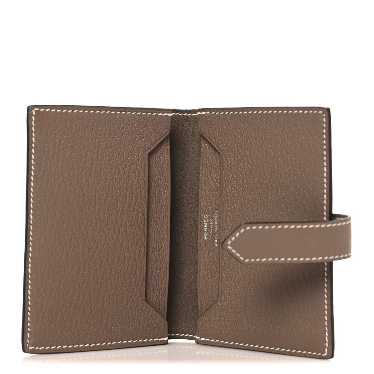 Chevre Mysore Bearn Card Holder Wallet Etoupe
