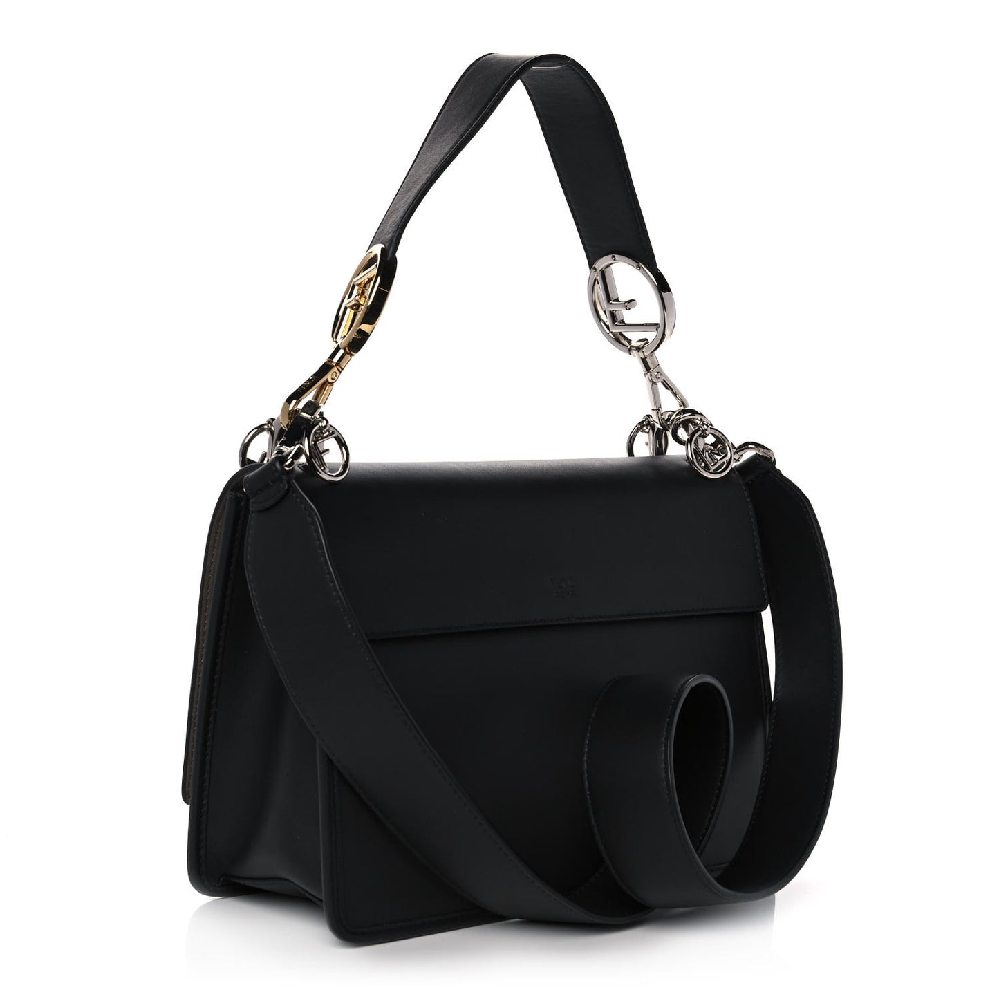 Vitello Century Opaco F is Fendi Kan I Shoulder Bag Black