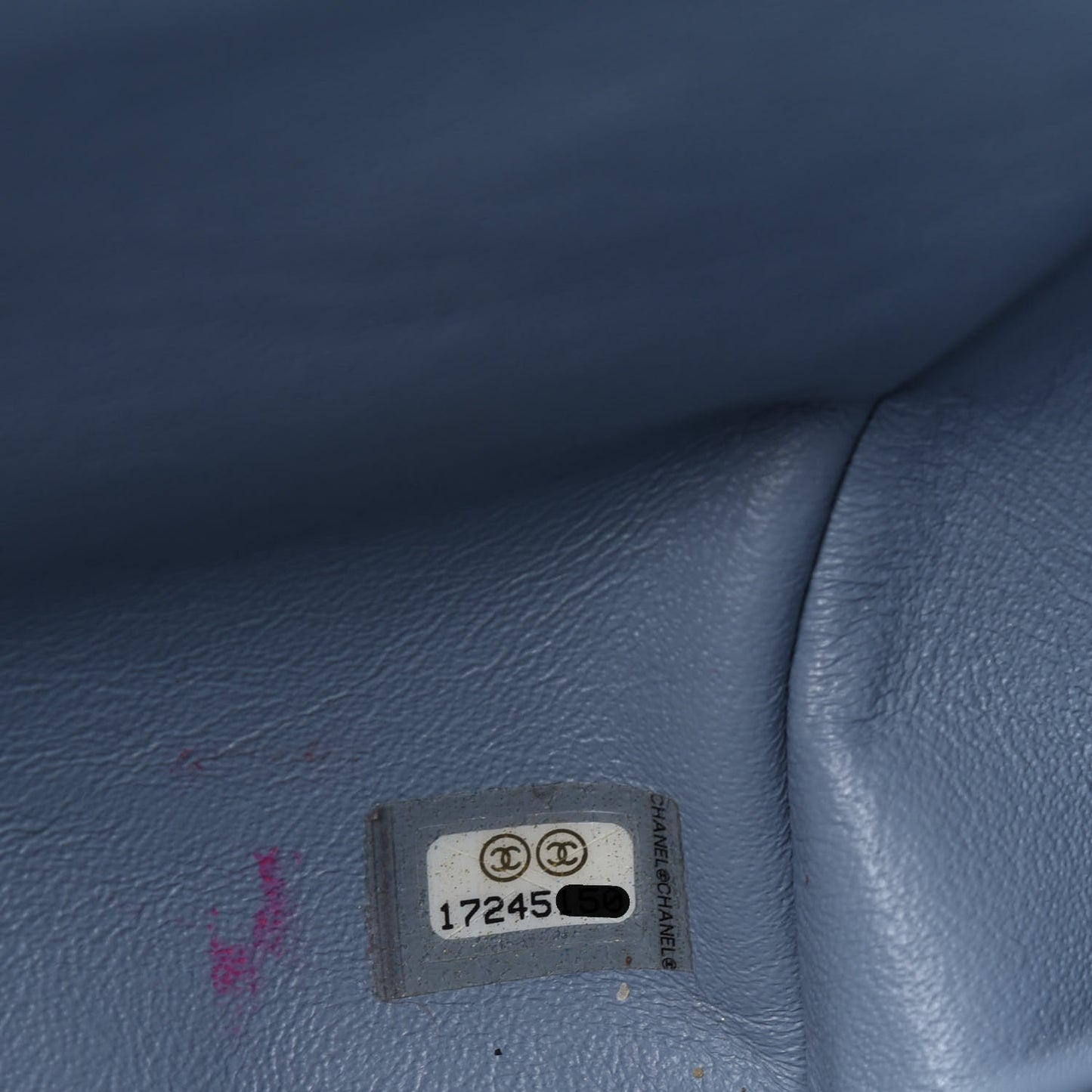 Iridescent Caviar Maxi Double Flap Light Blue