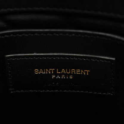 Saint Laurent Sheepskin Matelasse Chevron Monogram Medium College Bag Black 7 of 9