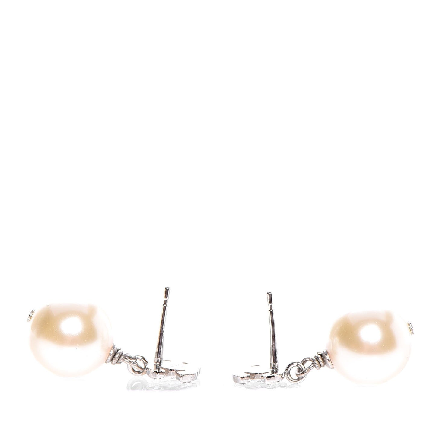 Crystal Pearl CC Drop Earrings