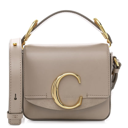Chloe Shiny Calfskin Suede Mini C Double Carry Motty Grey 1 of 10