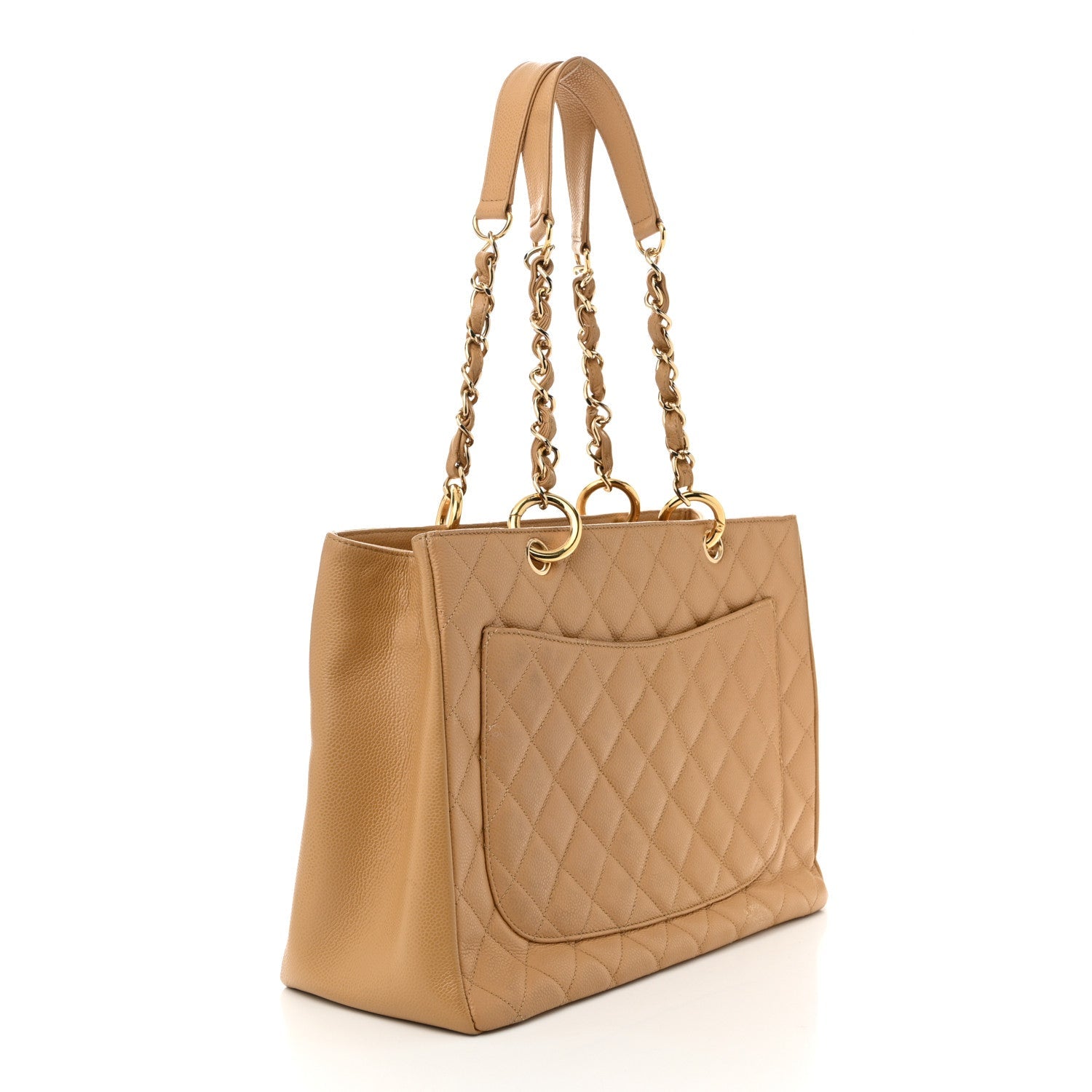 Chanel Caviar Quilted Grand Shopping Tote GST Beige Clair 3 of 10