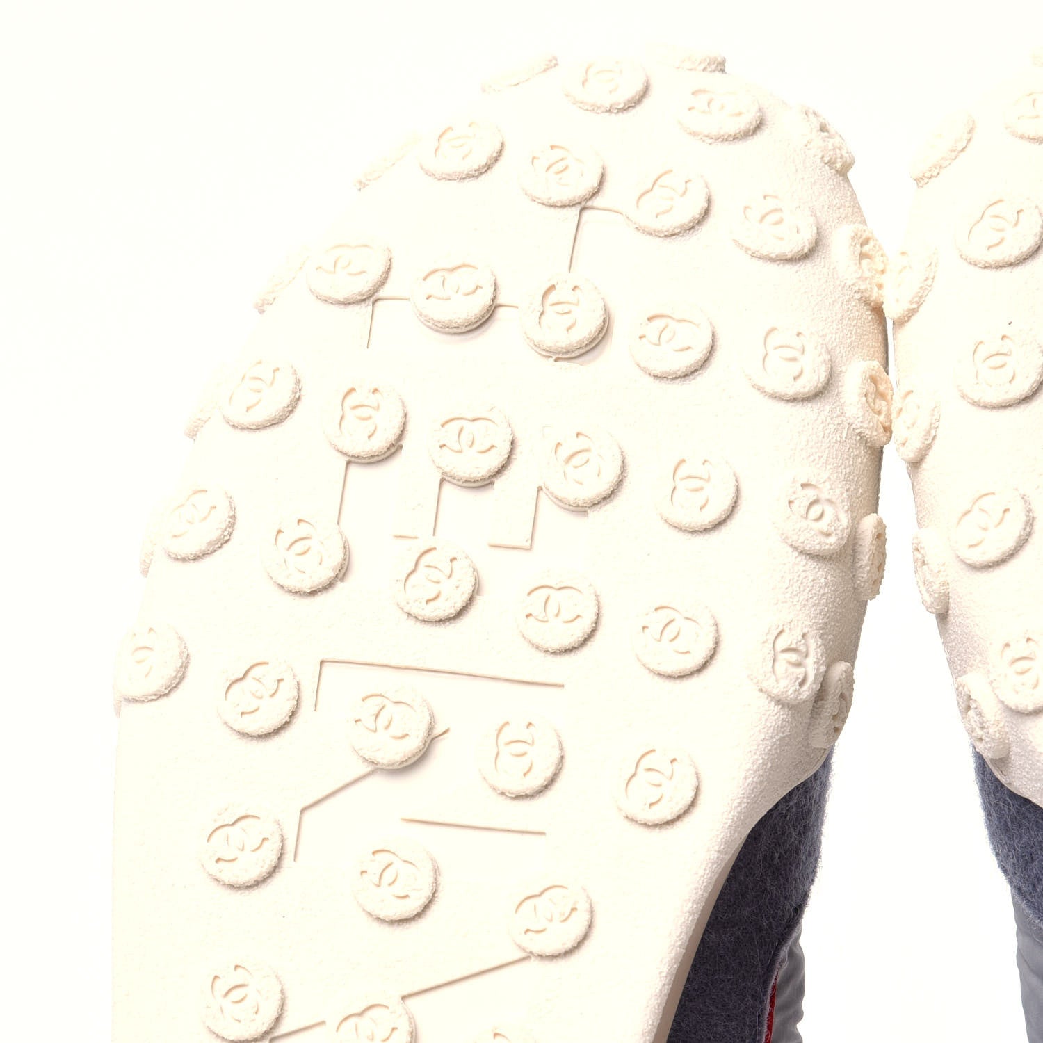 Chanel Wool Nylon Lambskin Suede Calfskin Womens Logo Sneakers 36.5 Grey Orange 8 of 11
