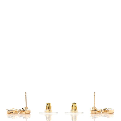 Chanel Metal Textured CC Earrings Gold 3 of 4
