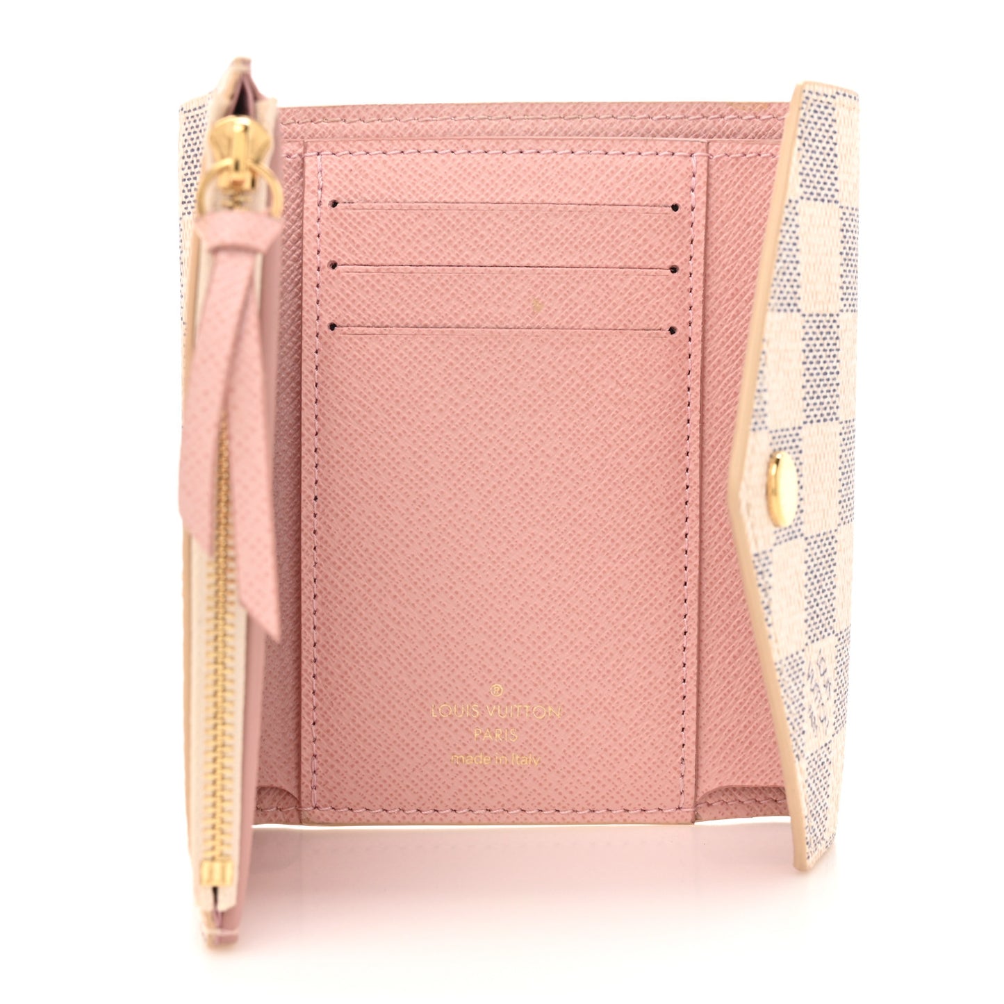Damier Azur Victorine Wallet Rose Ballerine