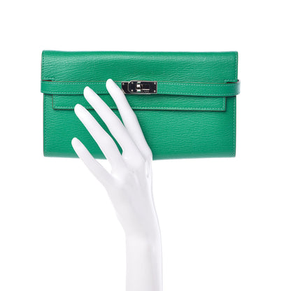 Hermes Chevre Mysore Kelly Longue Wallet Menthe 2 of 7