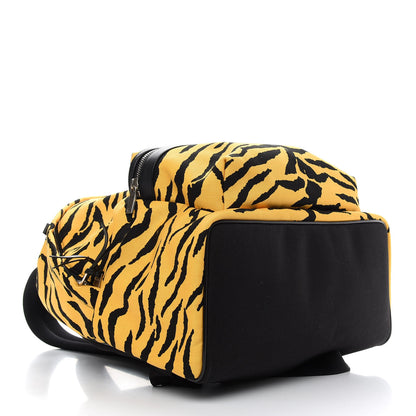 Saint Laurent Canvas Zebra Print City Backpack Yellow Black 4 of 8