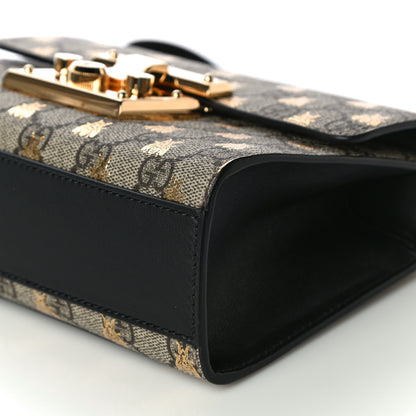 Gucci GG Supreme Monogram Bees Small Padlock Shoulder Bag Black 11 of 11