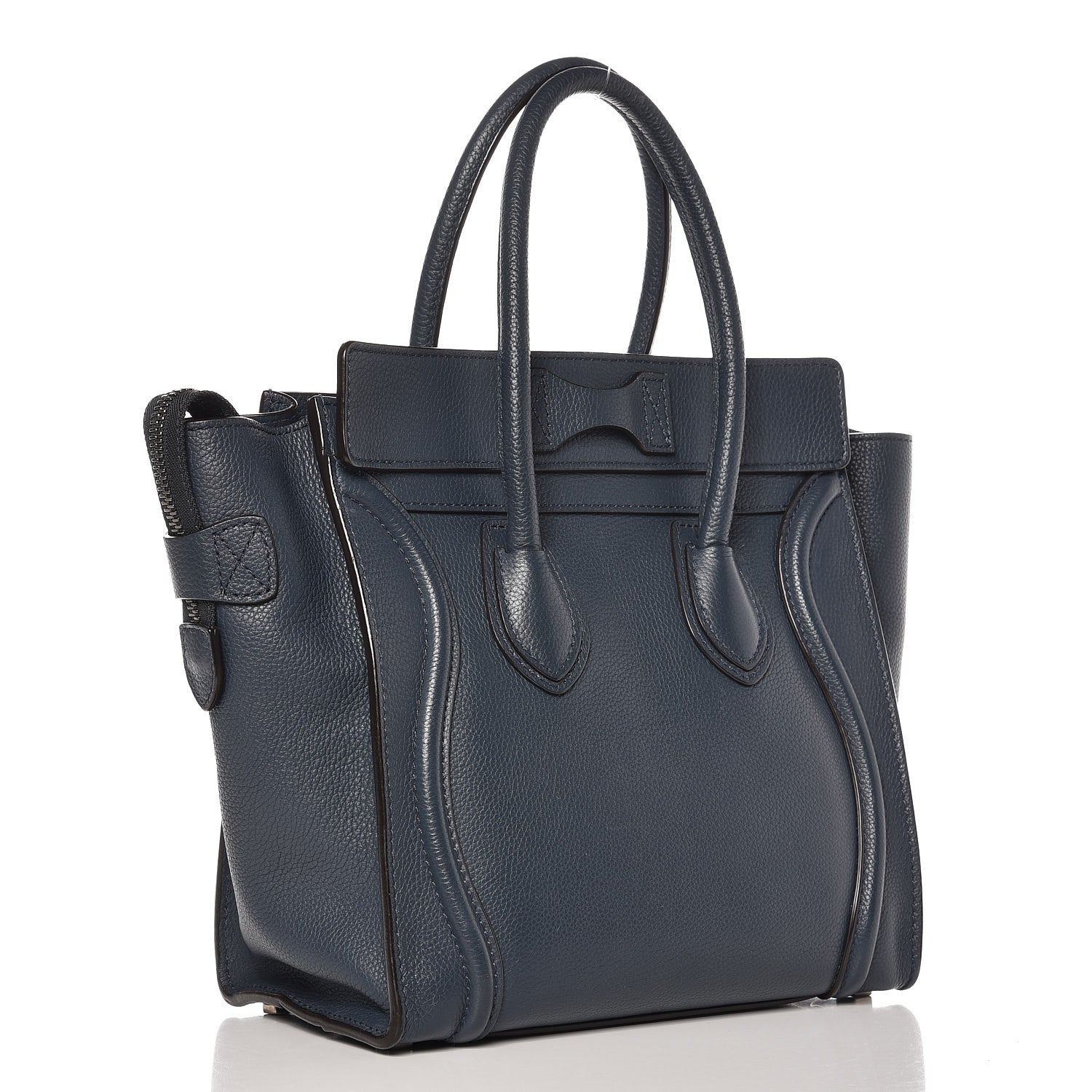 Celine Drummed Calfskin Micro Luggage Orage 3 of 11