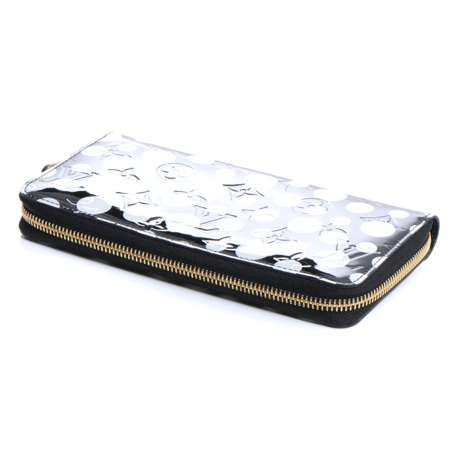 Louis Vuitton Vernis Kusama Infinity Dots Zippy Wallet Black 4 of 9