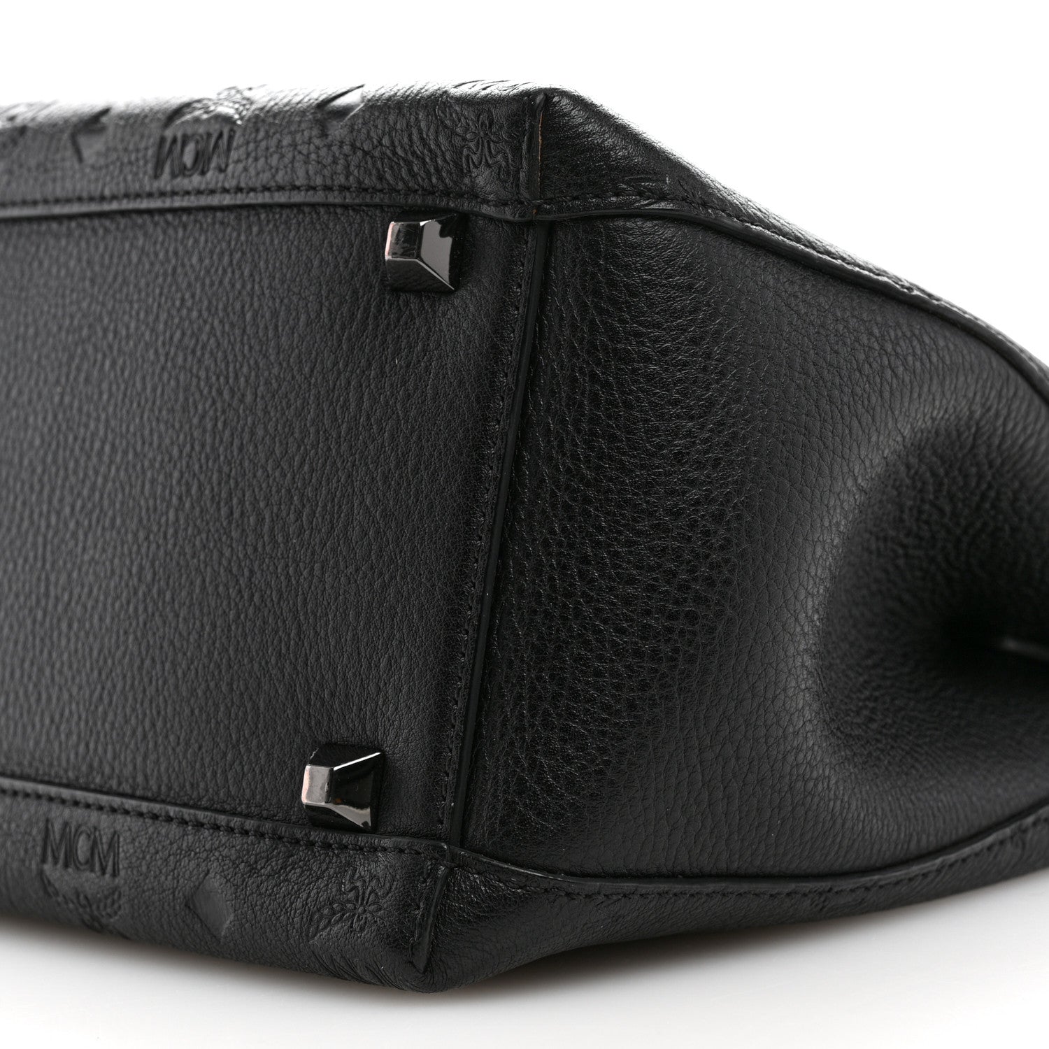 MCM Calfskin Ottomar Monogram Sarah Convertible Hobo Black 10 of 10