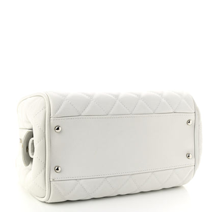 Chanel Caviar Quilted CC Timeless Bowler White 4 of 10