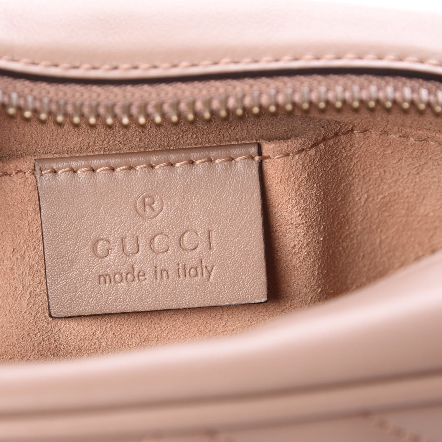 Gucci Calfskin Matelasse Mini GG Marmont Chain Shoulder Bag Nude 12 of 13