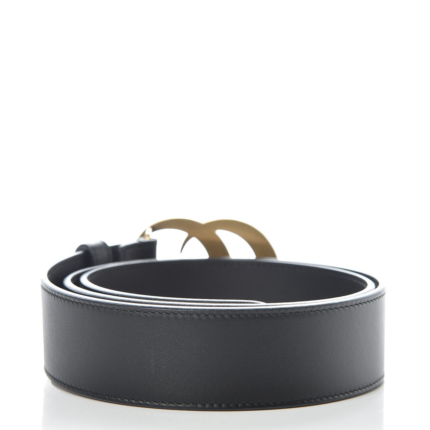 Moon Calfskin Pearl Double G 40mm Belt 90 36 Black Cream