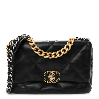 Chanel Lambskin Quilted Medium Chanel 19 Flap Black 1 of 11
