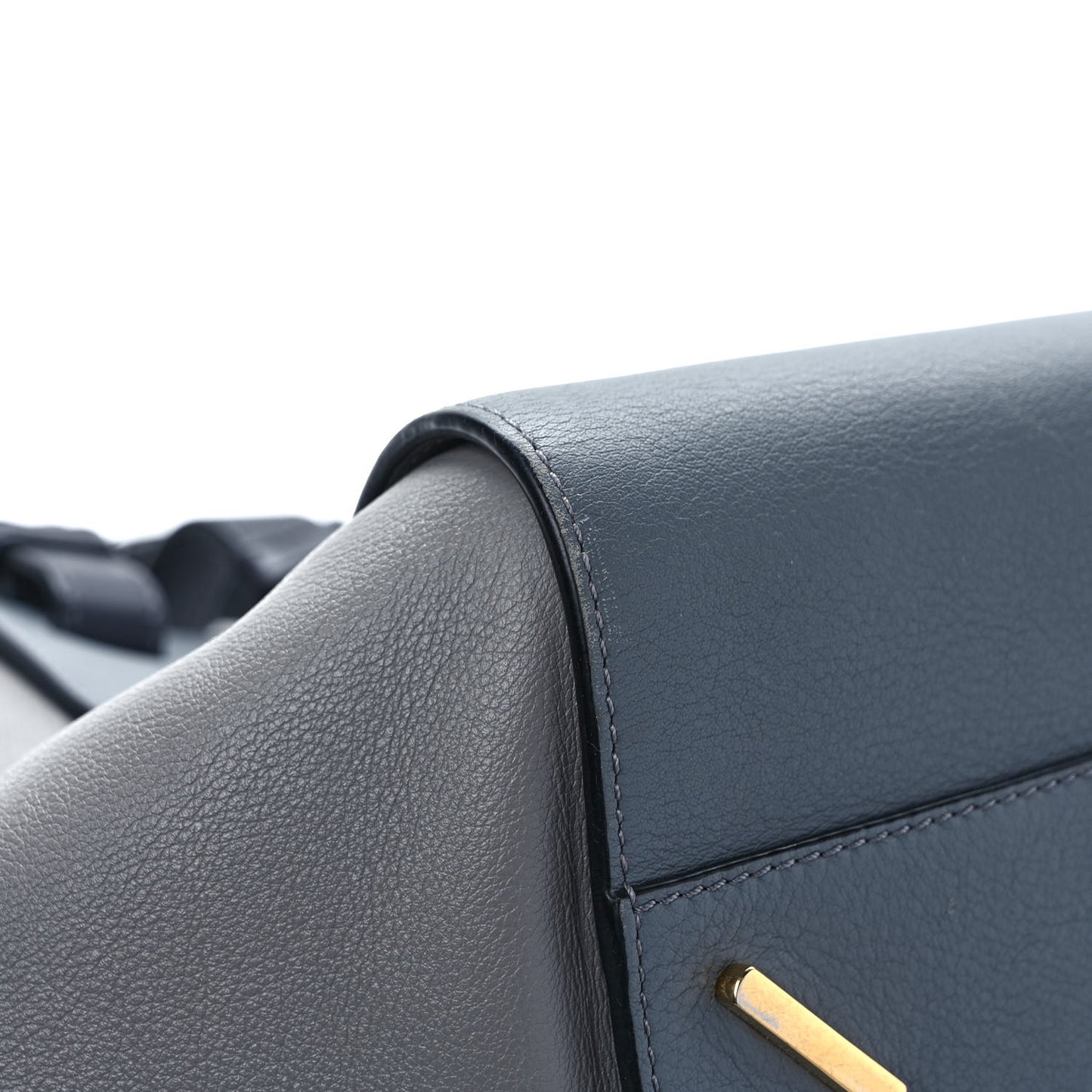 Grained Calfskin Small Hammock Shoulder Bag Blue Grey