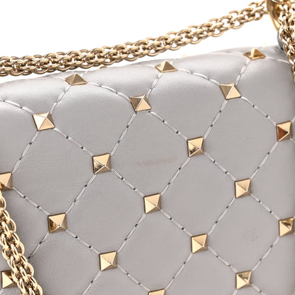 Valentino Garavani Lambskin Small Rockstud Spike Shoulder Bag Pastel Grey 10 of 10