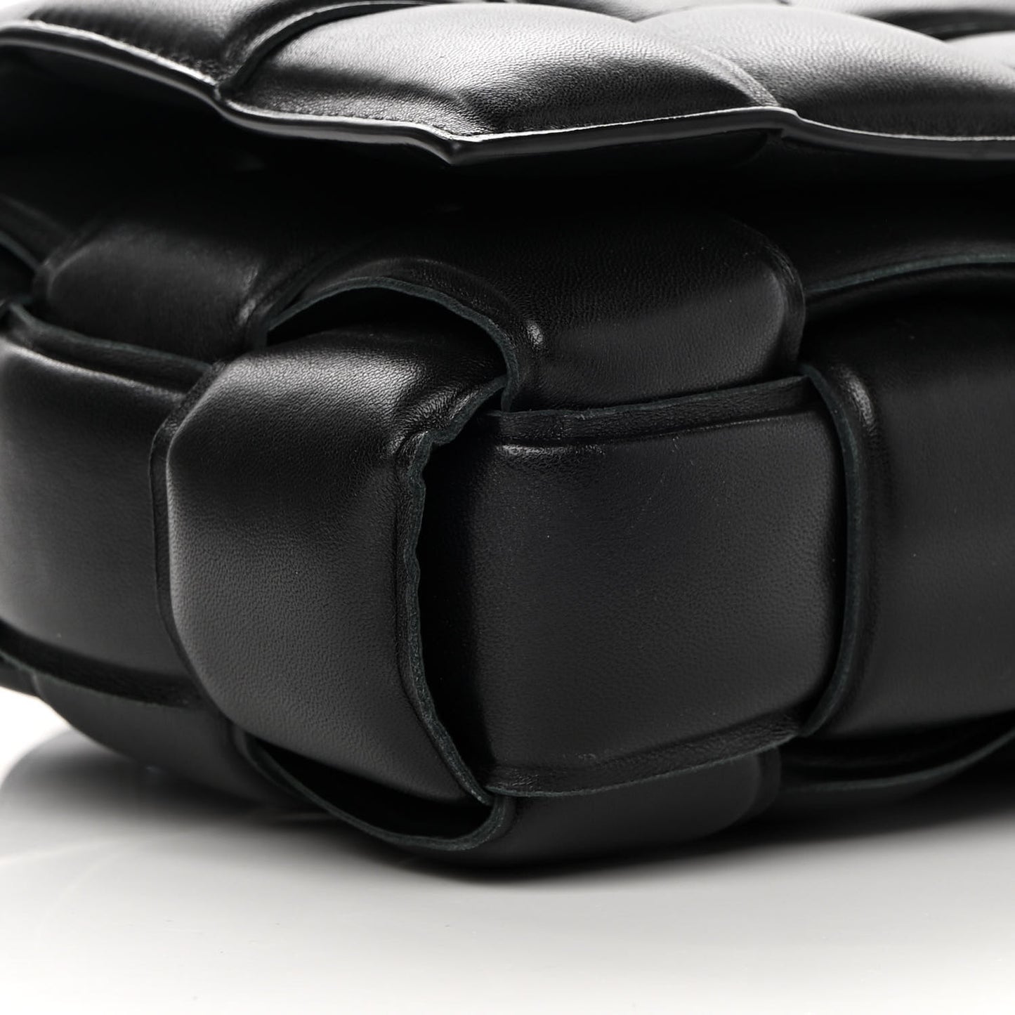 Nappa Maxi Intreccio Padded Cassette Crossbody Bag Black