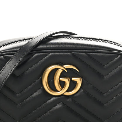 Gucci Calfskin Matelasse Mini GG Marmont Chain Shoulder Bag Black 8 of 11