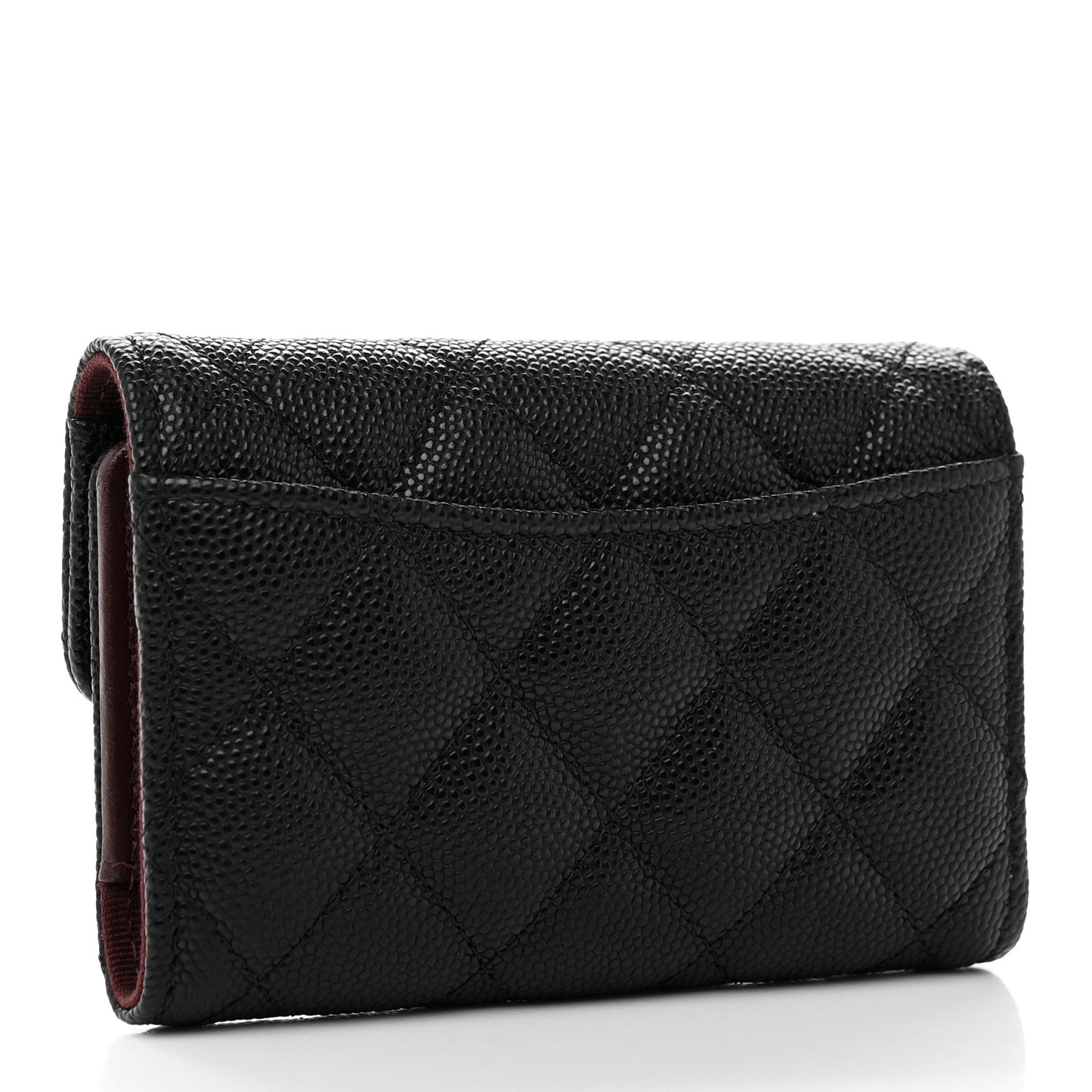 Caviar Quilted Classic 4 Key Holder Wallet Black