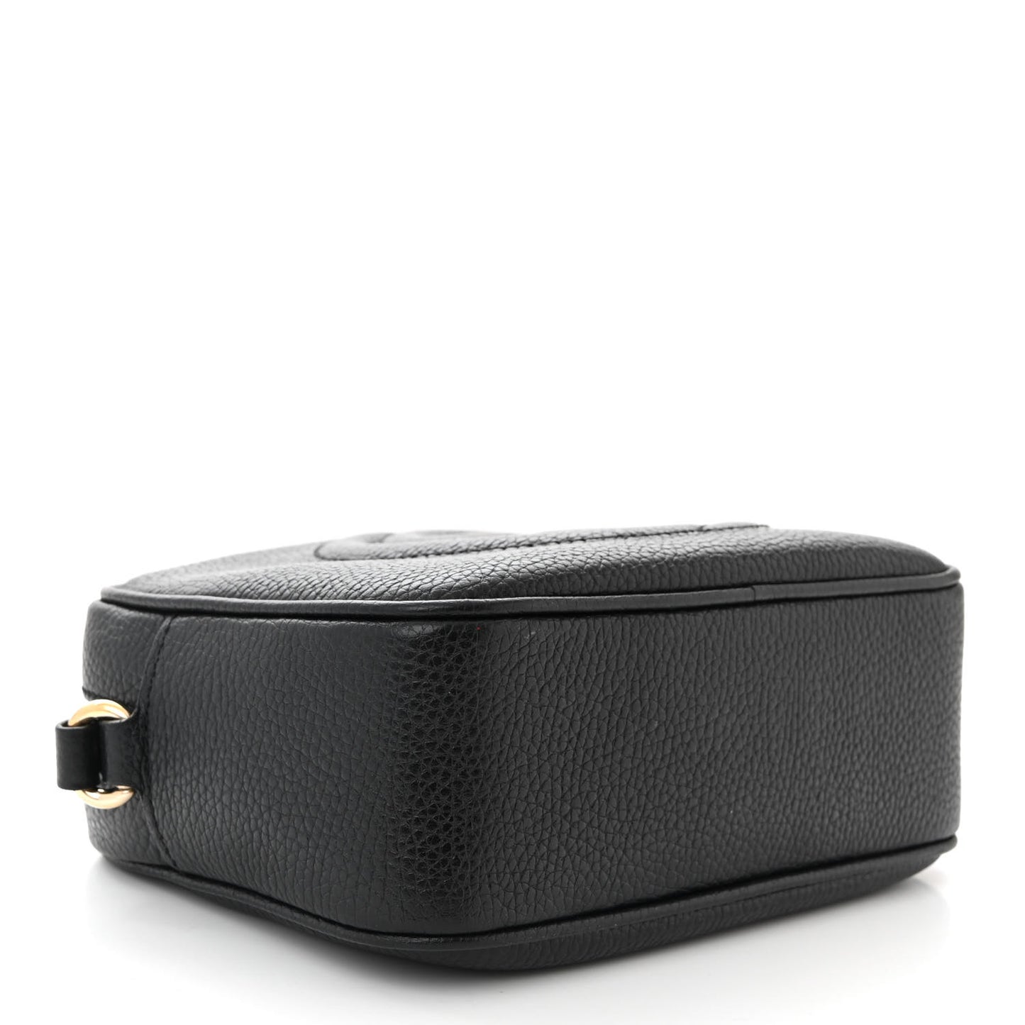 Pebbled Calfskin Small Soho Disco Bag Black
