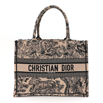 Christian Dior Canvas Embroidered Medium Dioriviera Toile De Jouy Book Tote Black 1 of 12