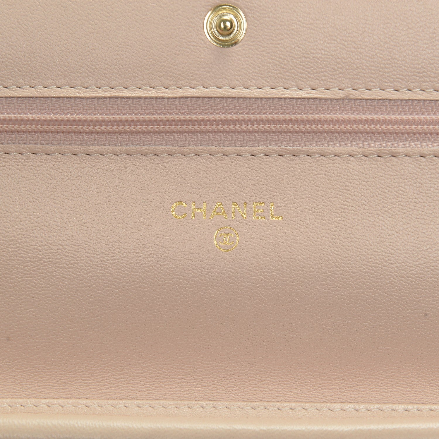 Chanel Metallic Python Wallet On Chain WOC Light Pink 6 of 8