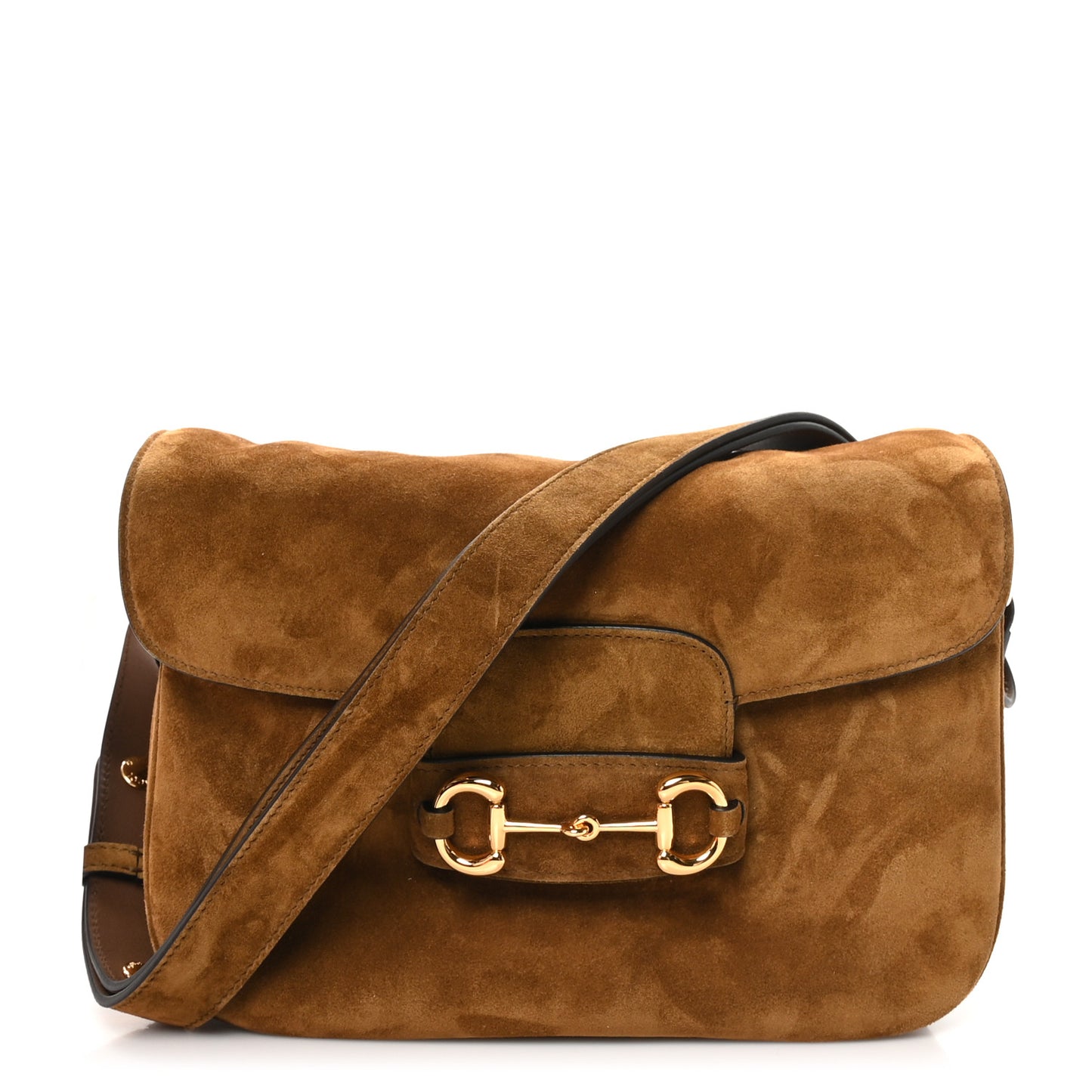 Suede Small Aura Horsebit 1955 Shoulder Bag Brown