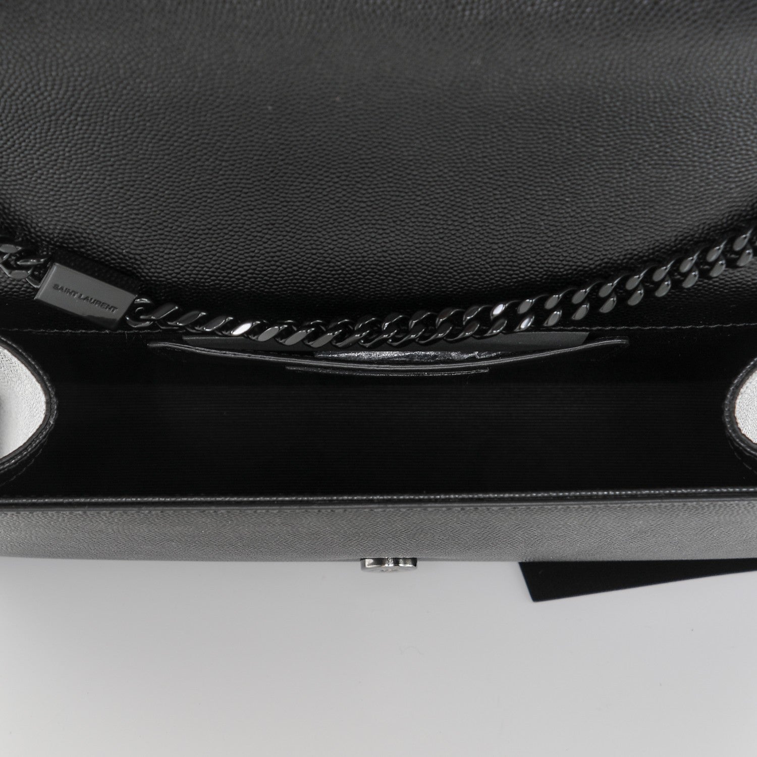 Saint Laurent Grain De Poudre Medium Classic Monogram Kate Satchel Black 5 of 5