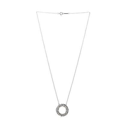 Tiffany 18K Yellow Gold Platinum Diamond Schlumberger Sixteen Stone Circle Pendant Necklace 3 of 5