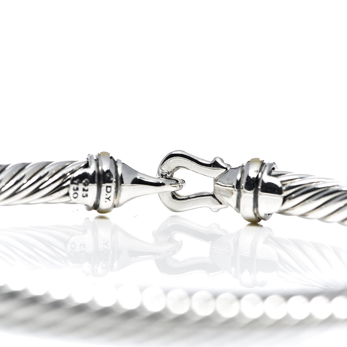 Sterling Silver 18K Yellow Gold 5mm Cable Classic Buckle Bracelet