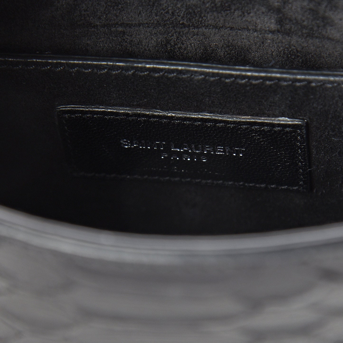 Python Calfskin Embossed Passementerie Chain Bag Black