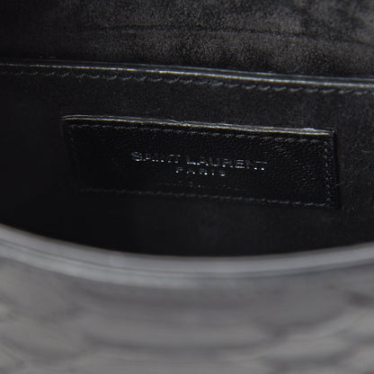 Saint Laurent Python Calfskin Embossed Passementerie Chain Bag Black 5 of 7