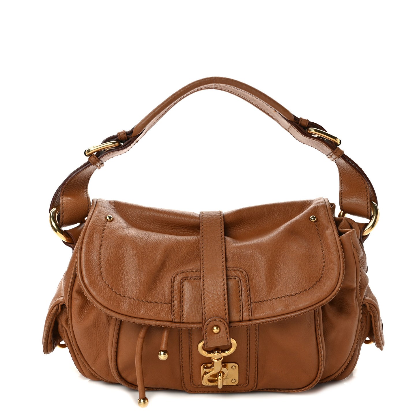 Calfskin Shoulder Bag Brown