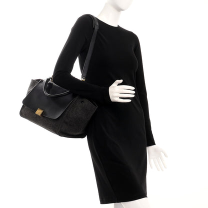 Celine Smooth Calfskin Felt Medium Trapeze Grey 2 of 10