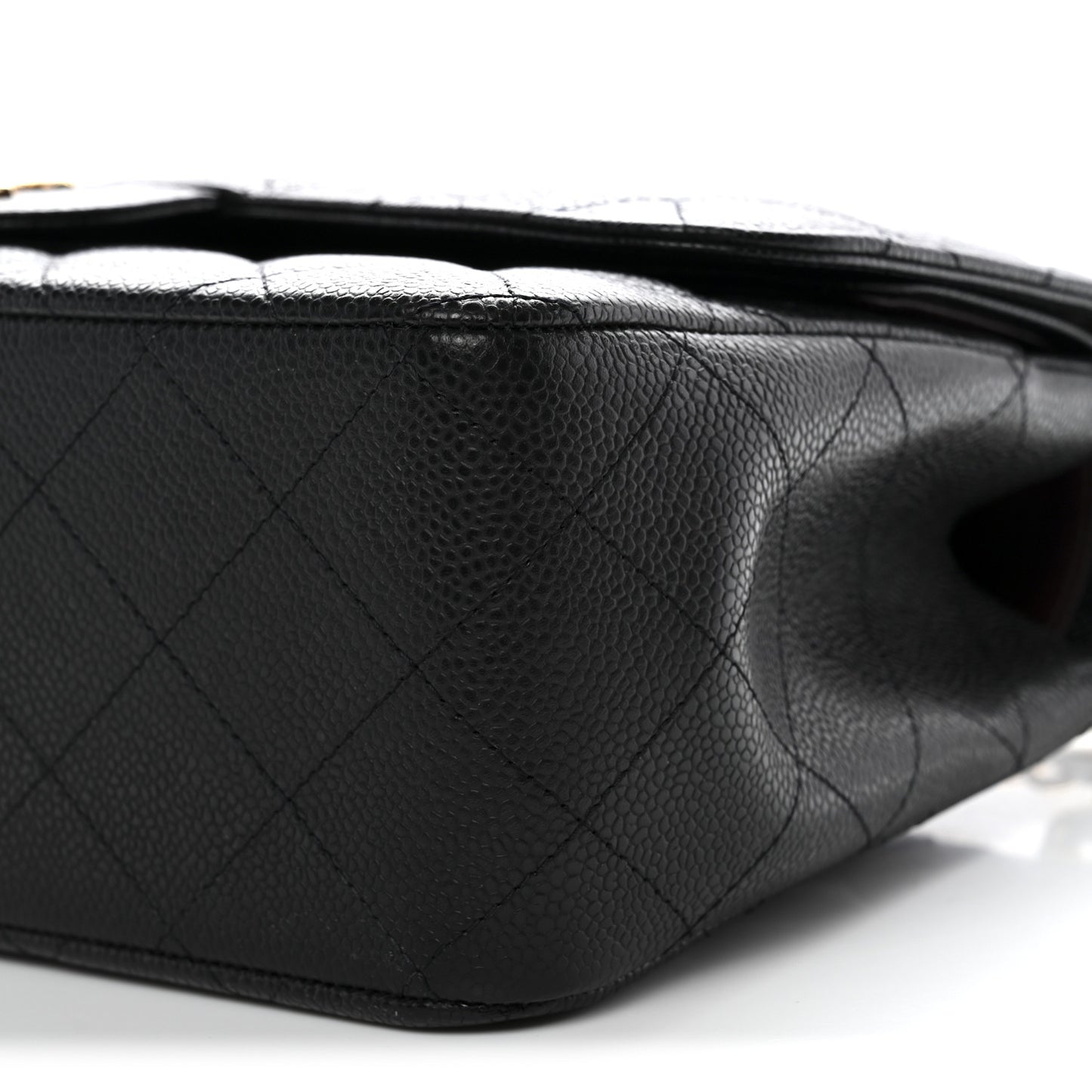 Caviar Quilted Jumbo Double Flap Black