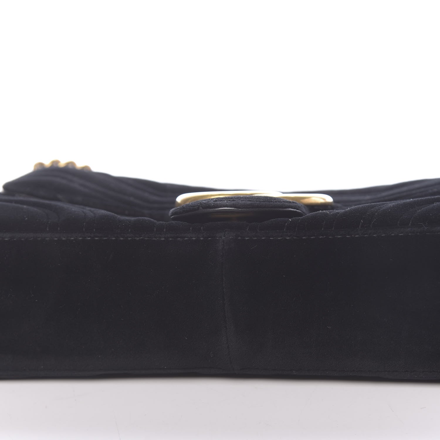 Gucci Velvet Matelasse Medium GG Marmont Shoulder Bag Black 9 of 15