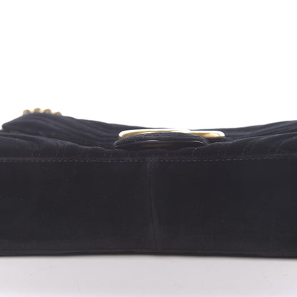 Gucci Velvet Matelasse Medium GG Marmont Shoulder Bag Black 9 of 15