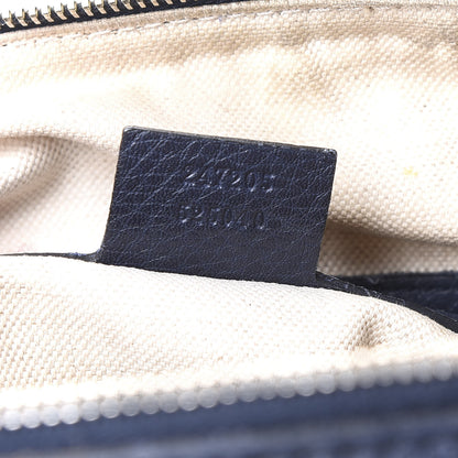 Gucci Calfskin Vintage Web Medium Boston Navy 10 of 16