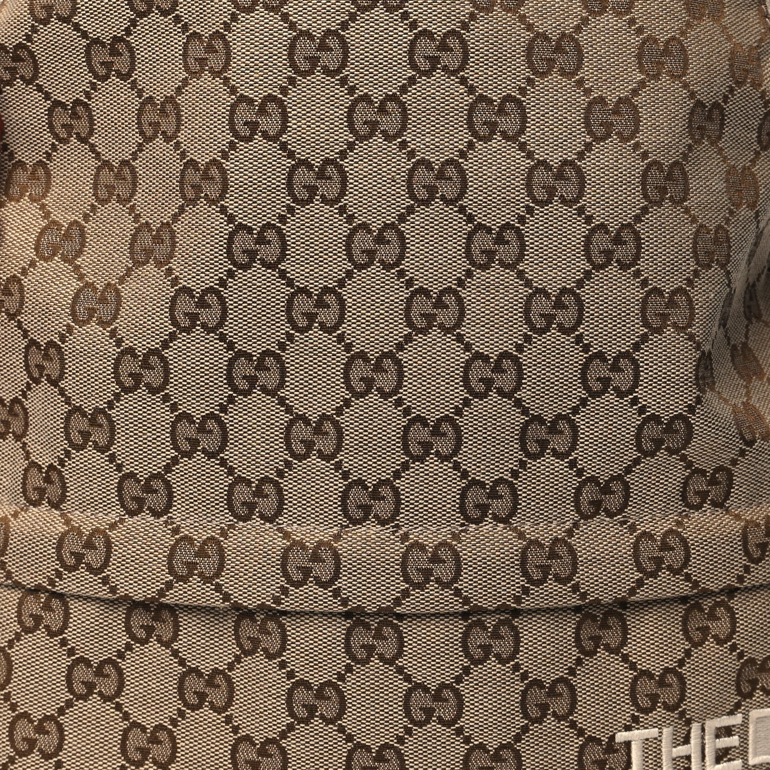 Gucci X THE NORTH FACE Monogram Textured Dollar Calfskin Embroidered Beige Ebony Mystic White Deep Orange 9 of 11