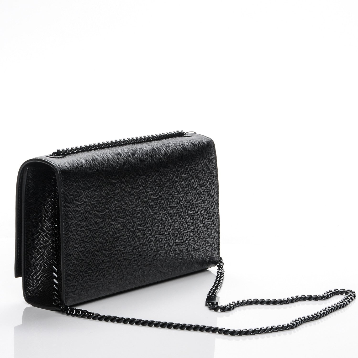 Saint Laurent Grain De Poudre Medium Classic Monogram Kate Satchel Black 3 of 6