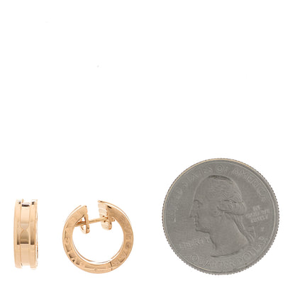 Bulgari 18K Rose Gold Small B.Zero1 Hoop Earrings 2 of 6