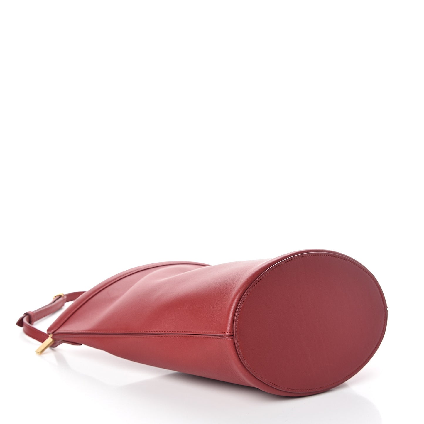 Smooth Calfskin Clasp Bucket Bag Red