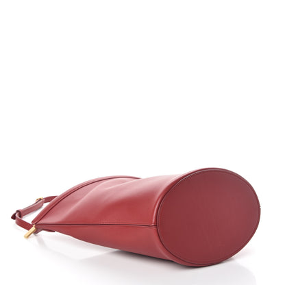 Celine Smooth Calfskin Clasp Bucket Bag Red 3 of 8