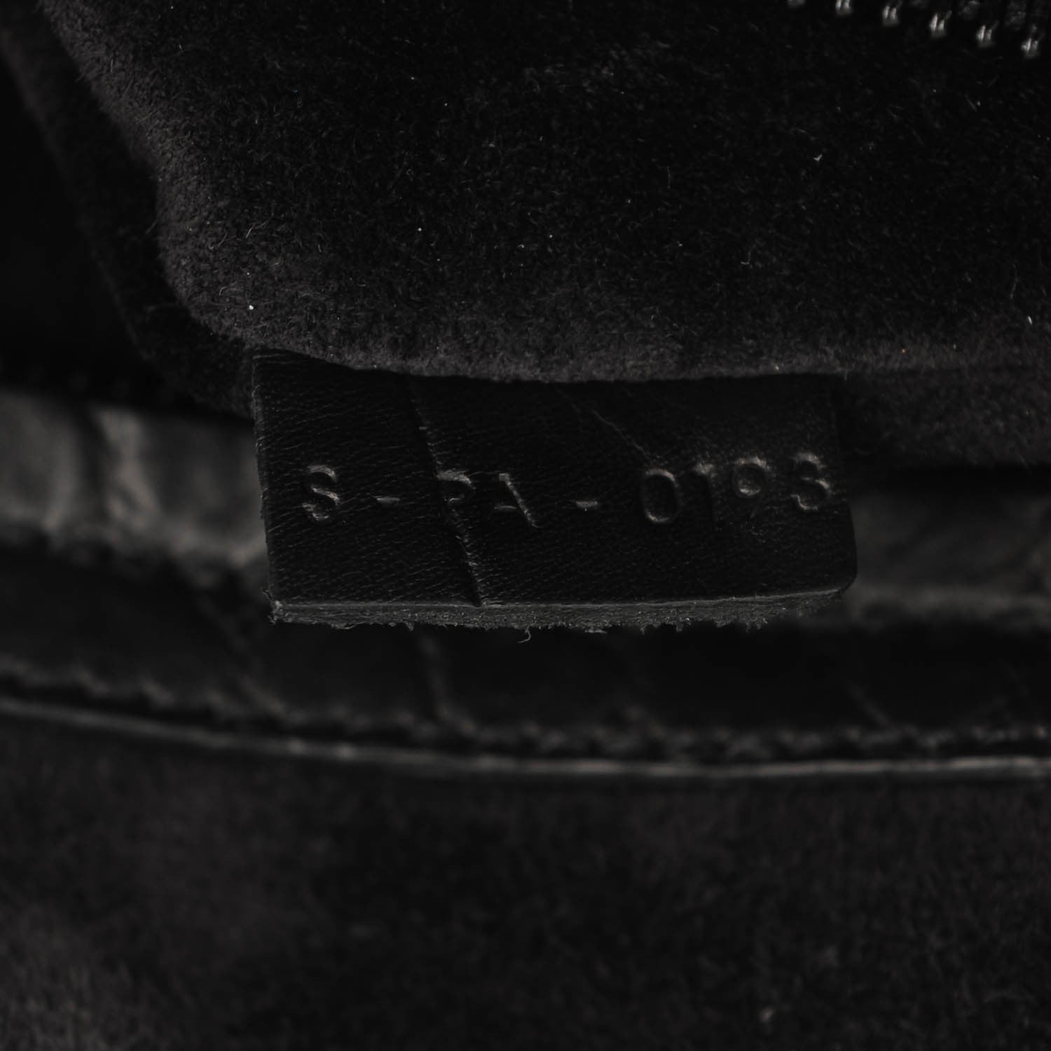 Celine Crocodile Embossed Calfskin Medium Phantom Luggage Black 7 of 7